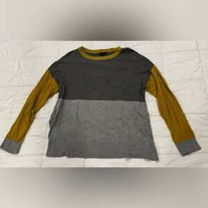 Gray and Mustard Colorblock Sweater